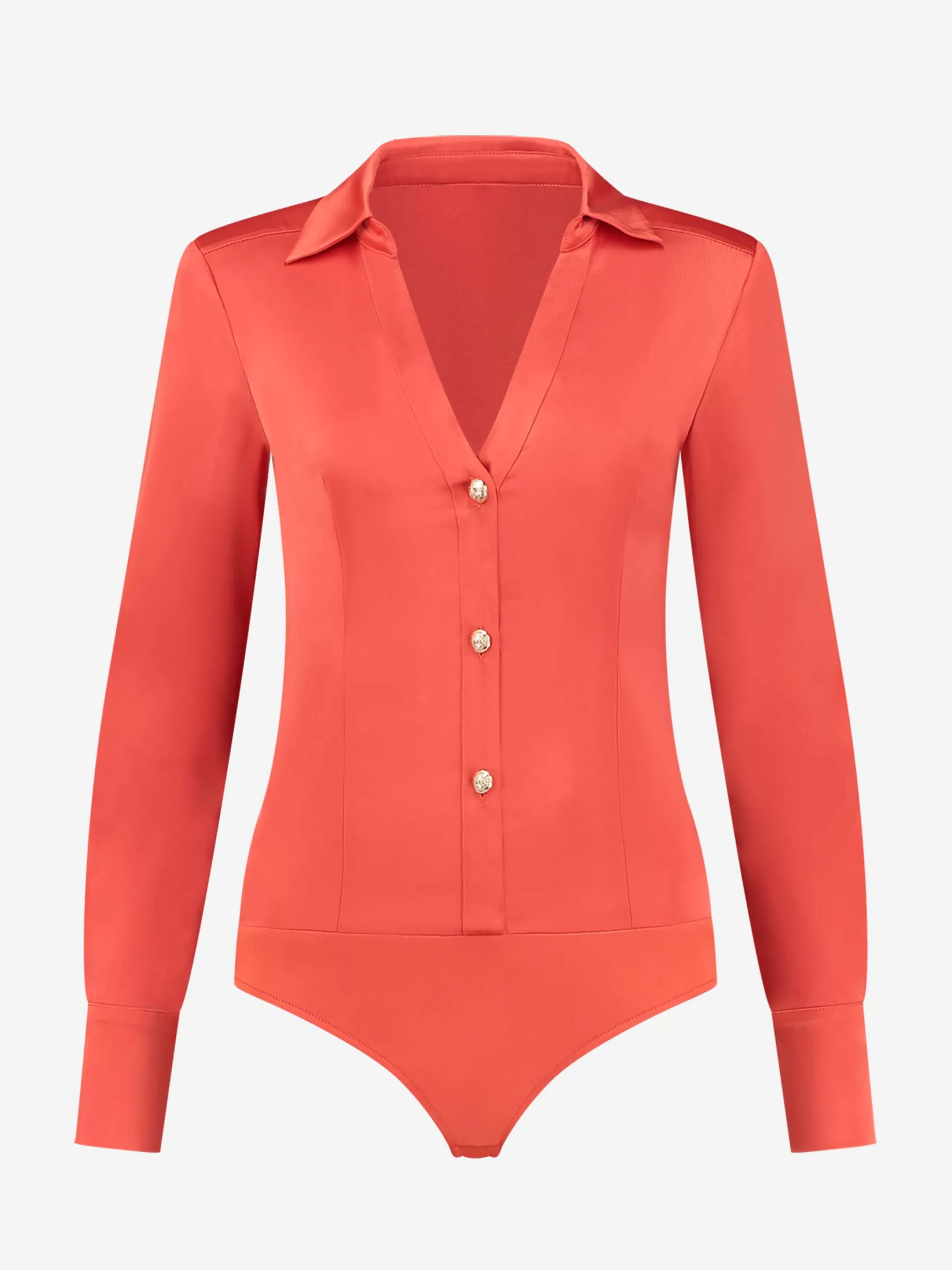 Outlet Aangesloten body met satijn look Tops