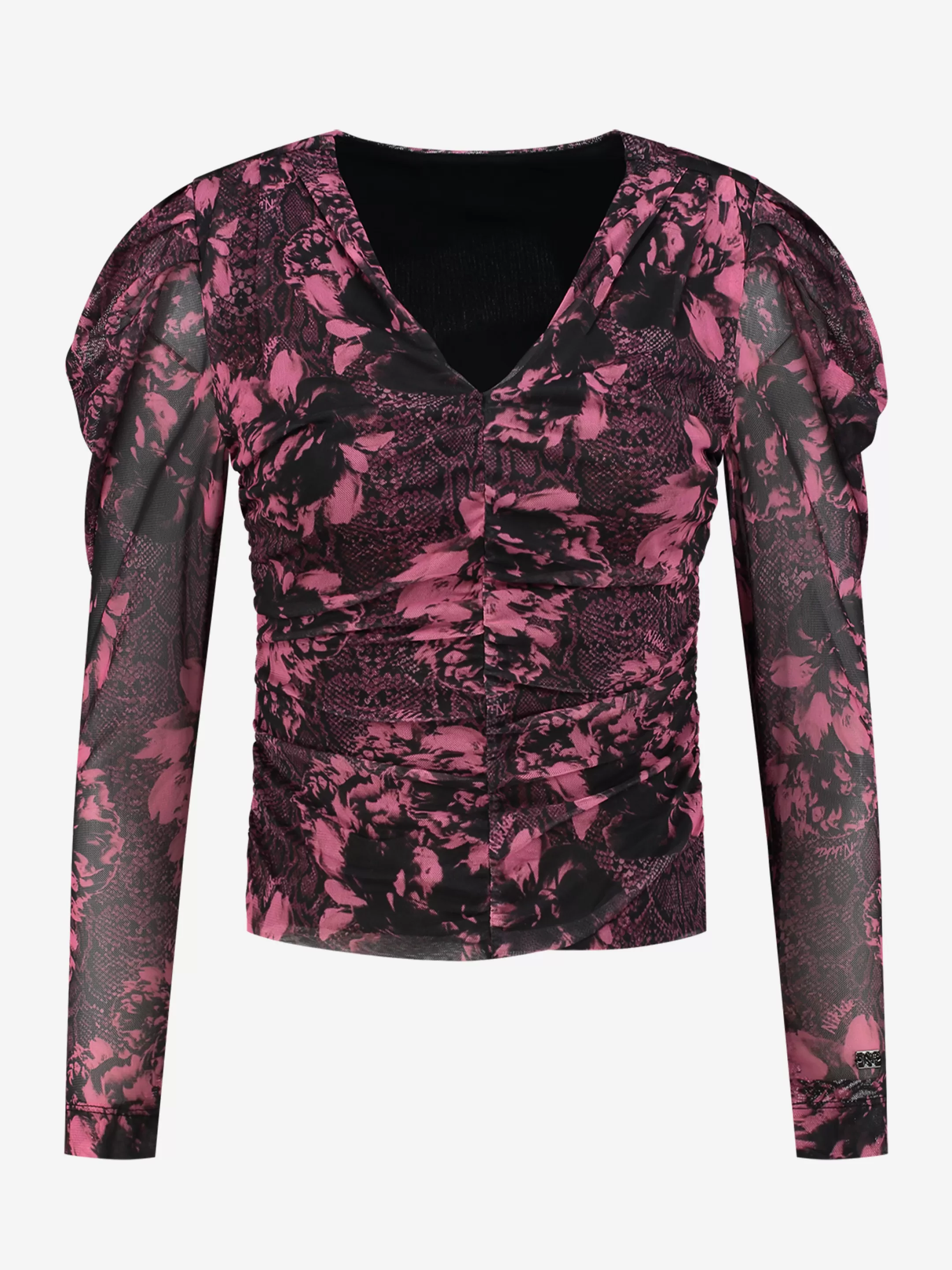 Sale Aangesloten top met all-over print Tops