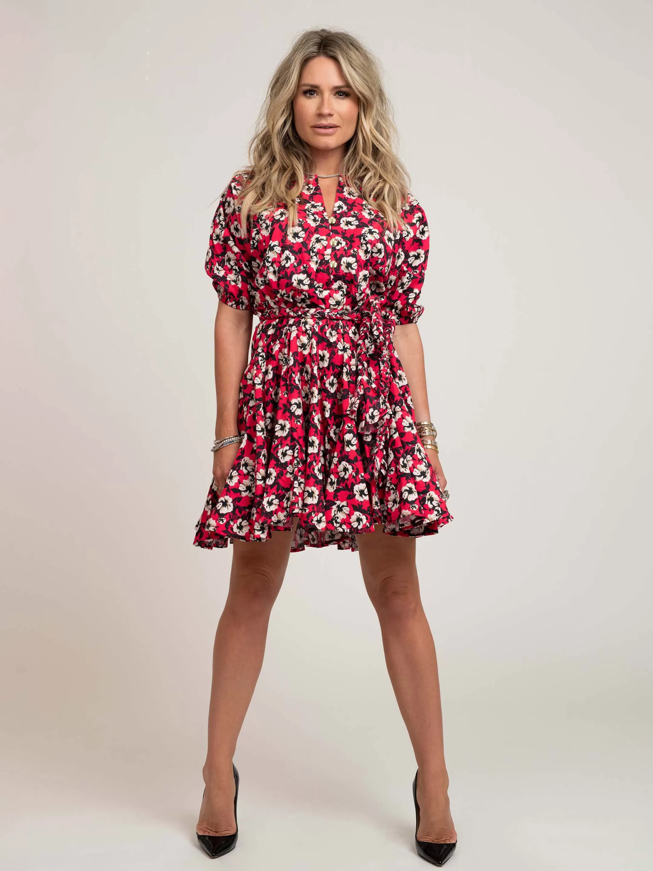 Discount BLOEMEN PRINT JURK MET GEVLOCHTEN CEINTUUR Jurken | Selected by Kate Moss