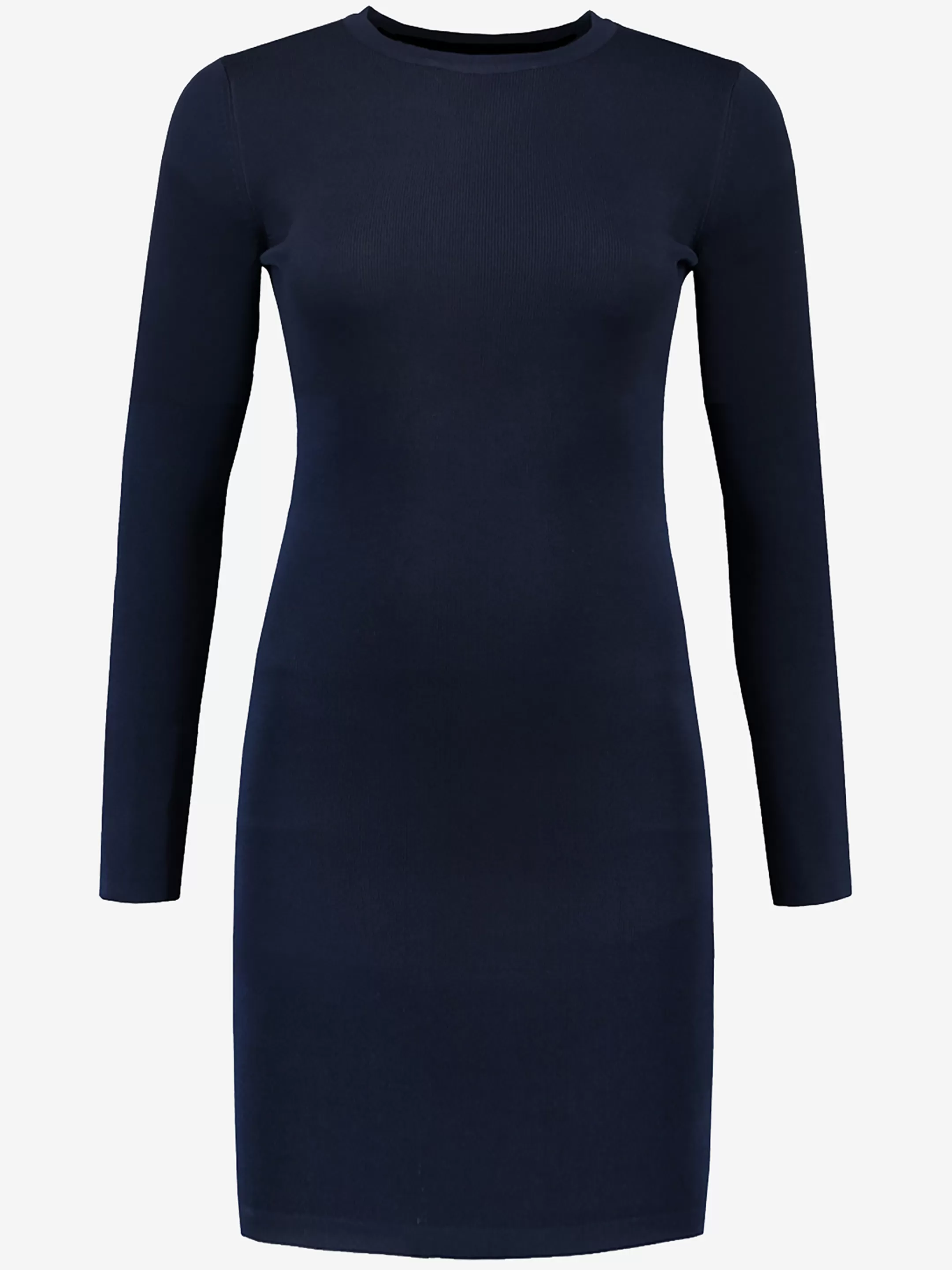 Sale DONKERBLAUWE AANGESLOTEN JURK Basics | Jurken