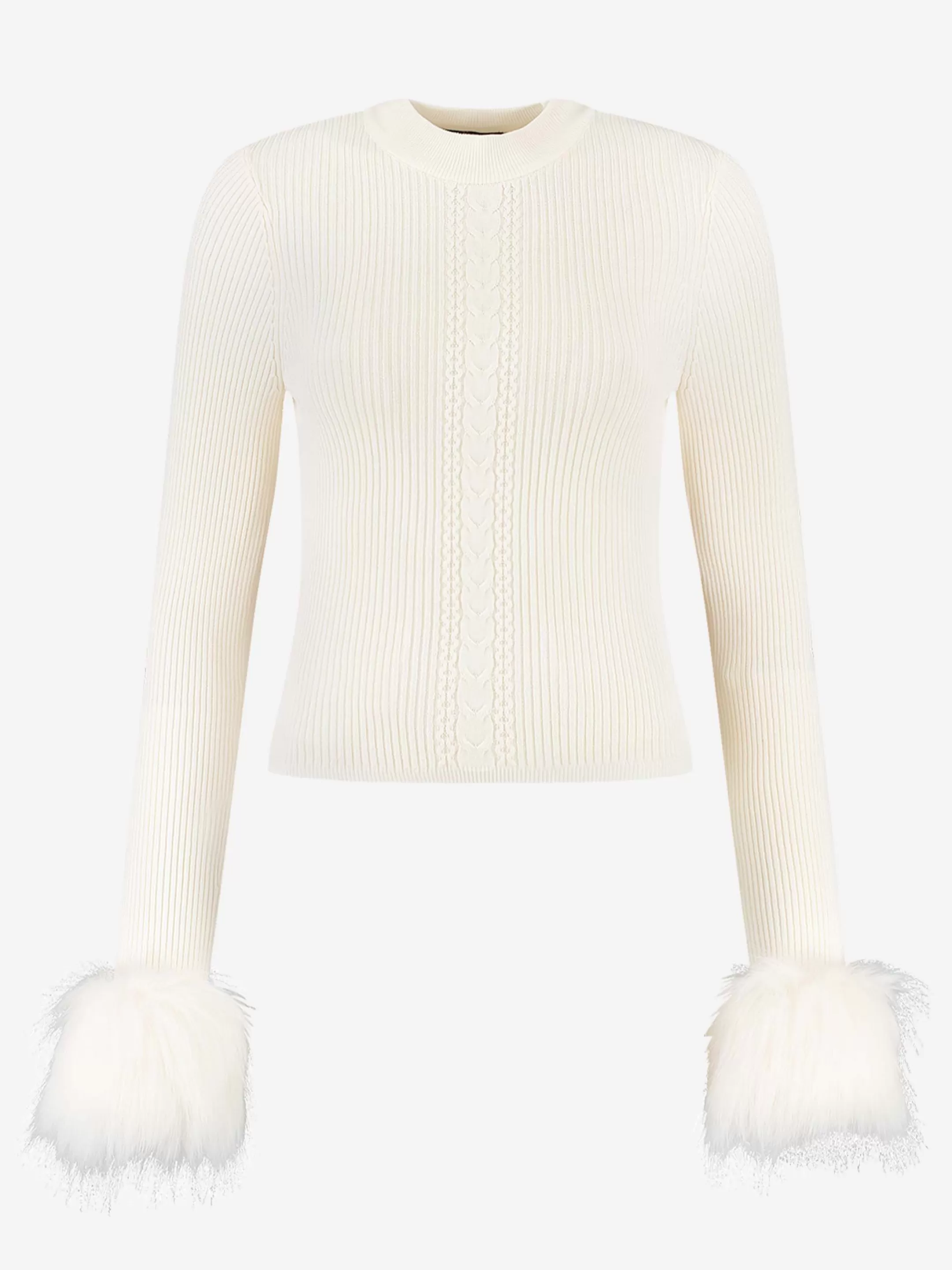 Outlet Fitted top met faux fur manchetten Tops | Sets