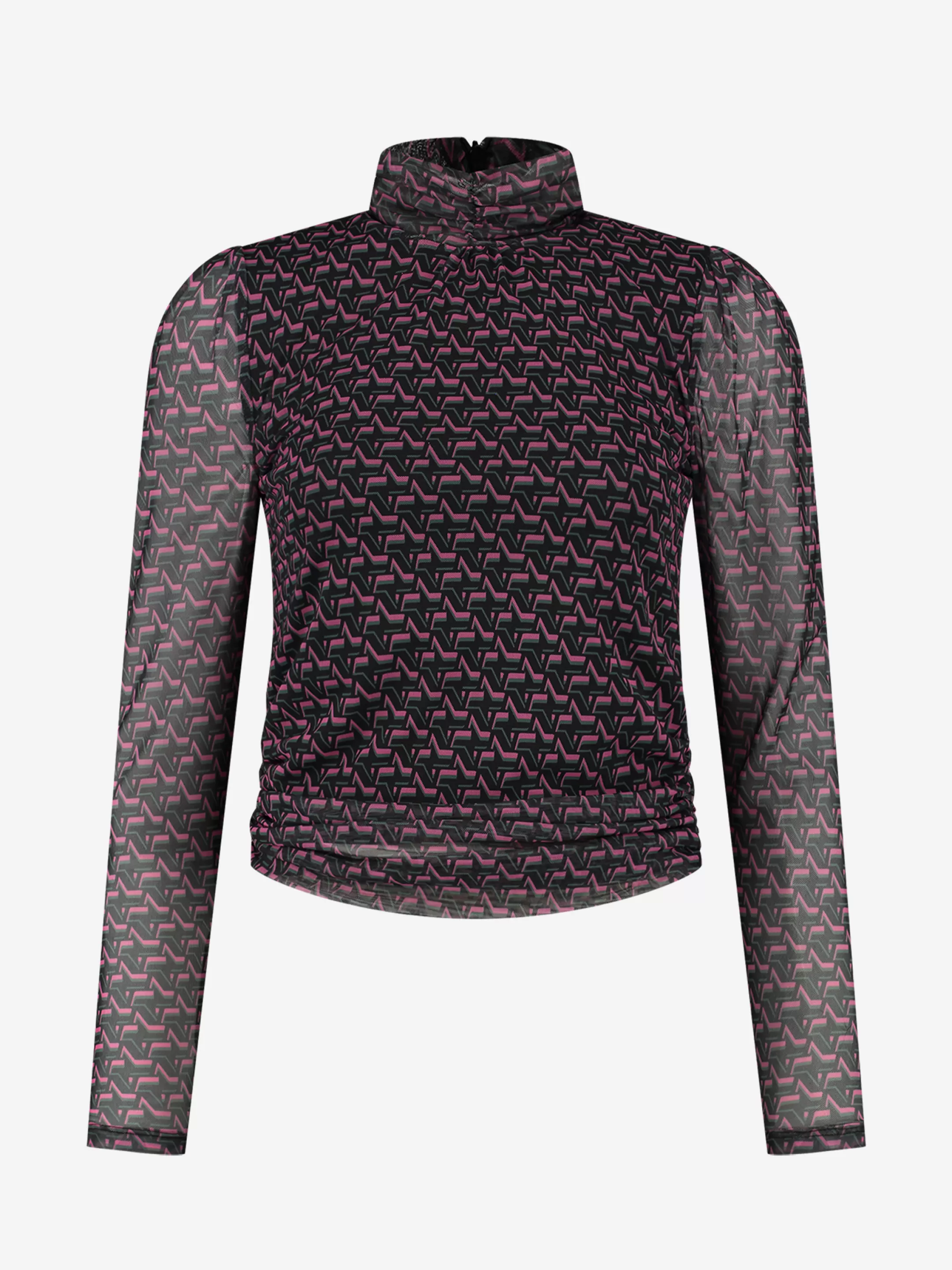 New Fitted transparante top met all-over print Tops