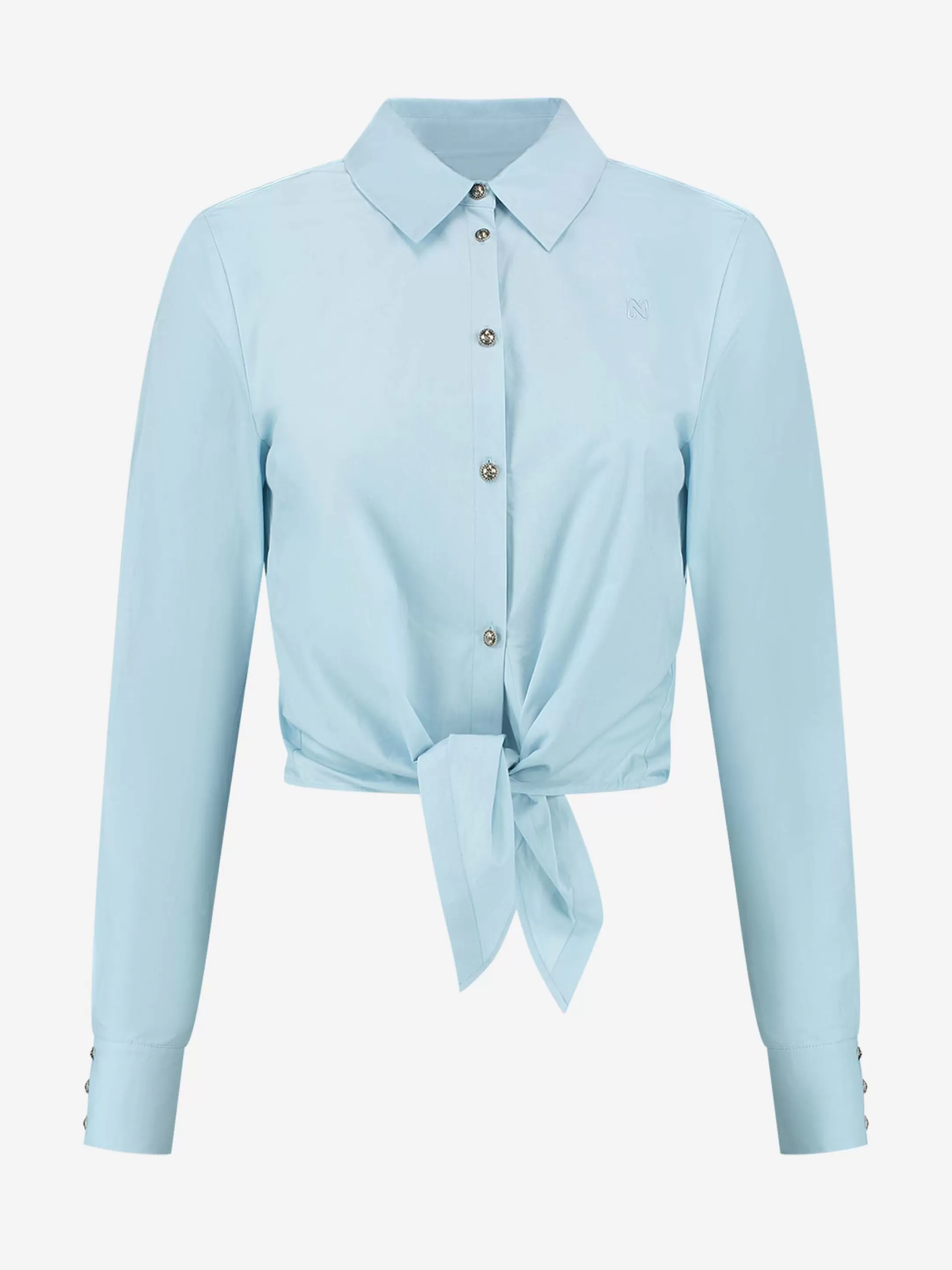 Clearance GEKNOOPTE KATOENEN BLOUSE Blouses