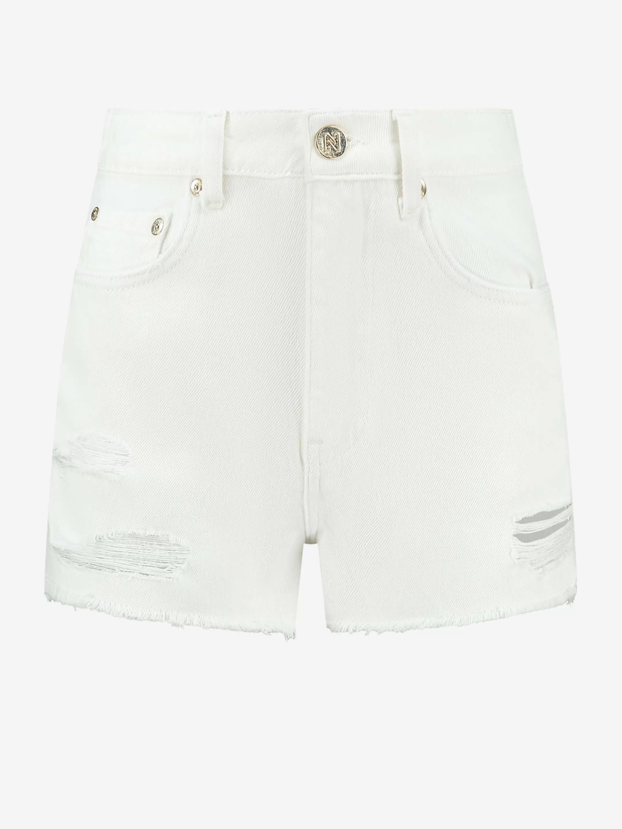 Cheap HIGH RISE DENIM SHORTS MET SCHEUREN Shorts