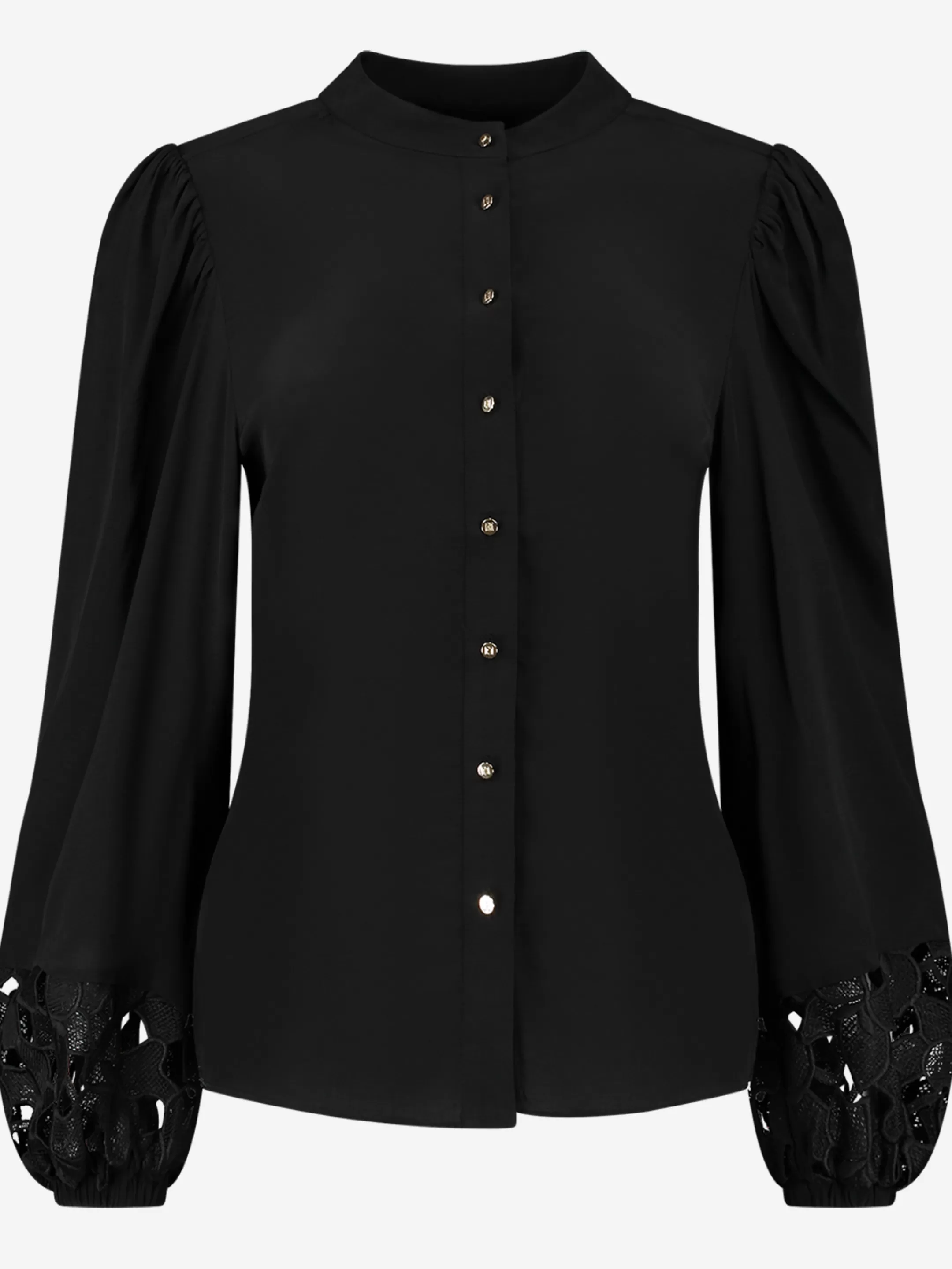 New KANTEN BLOUSE MET HOGE HALS Blouses