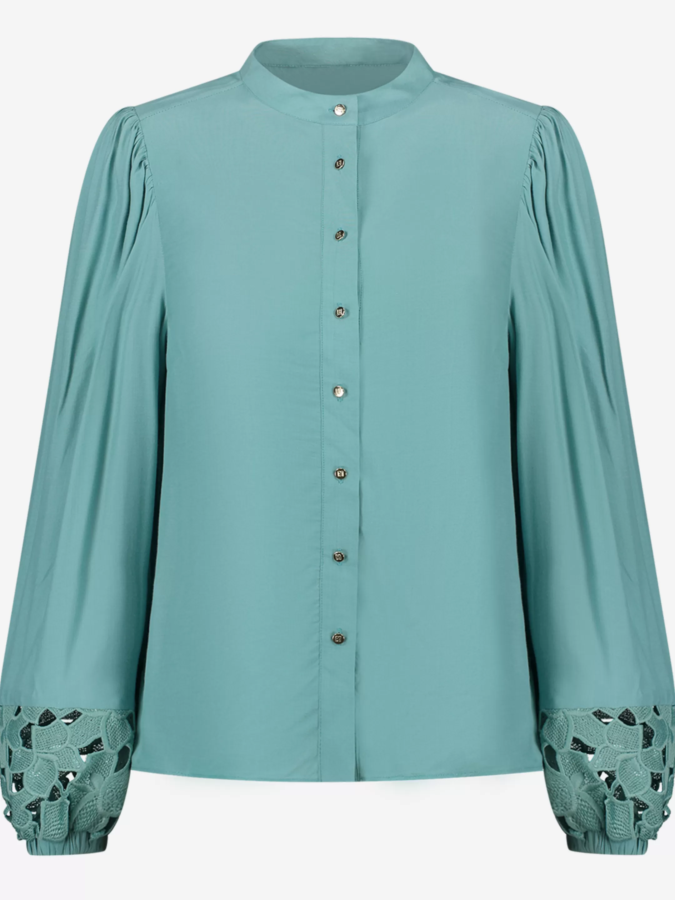 Hot KANTEN BLOUSE MET HOGE HALS Blouses