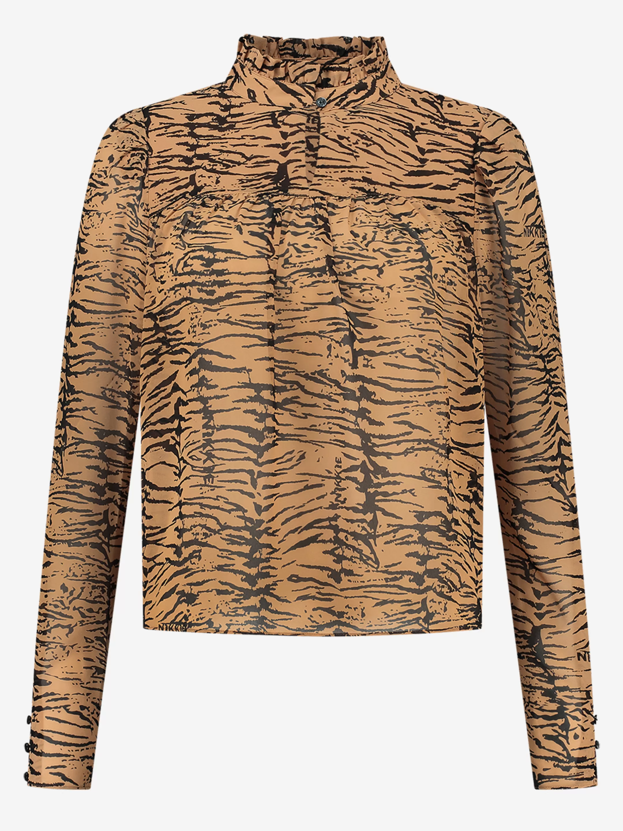 New LOSVALLENDE ZEBRAPRINT BLOUSE MET HOGE HALS Blouses