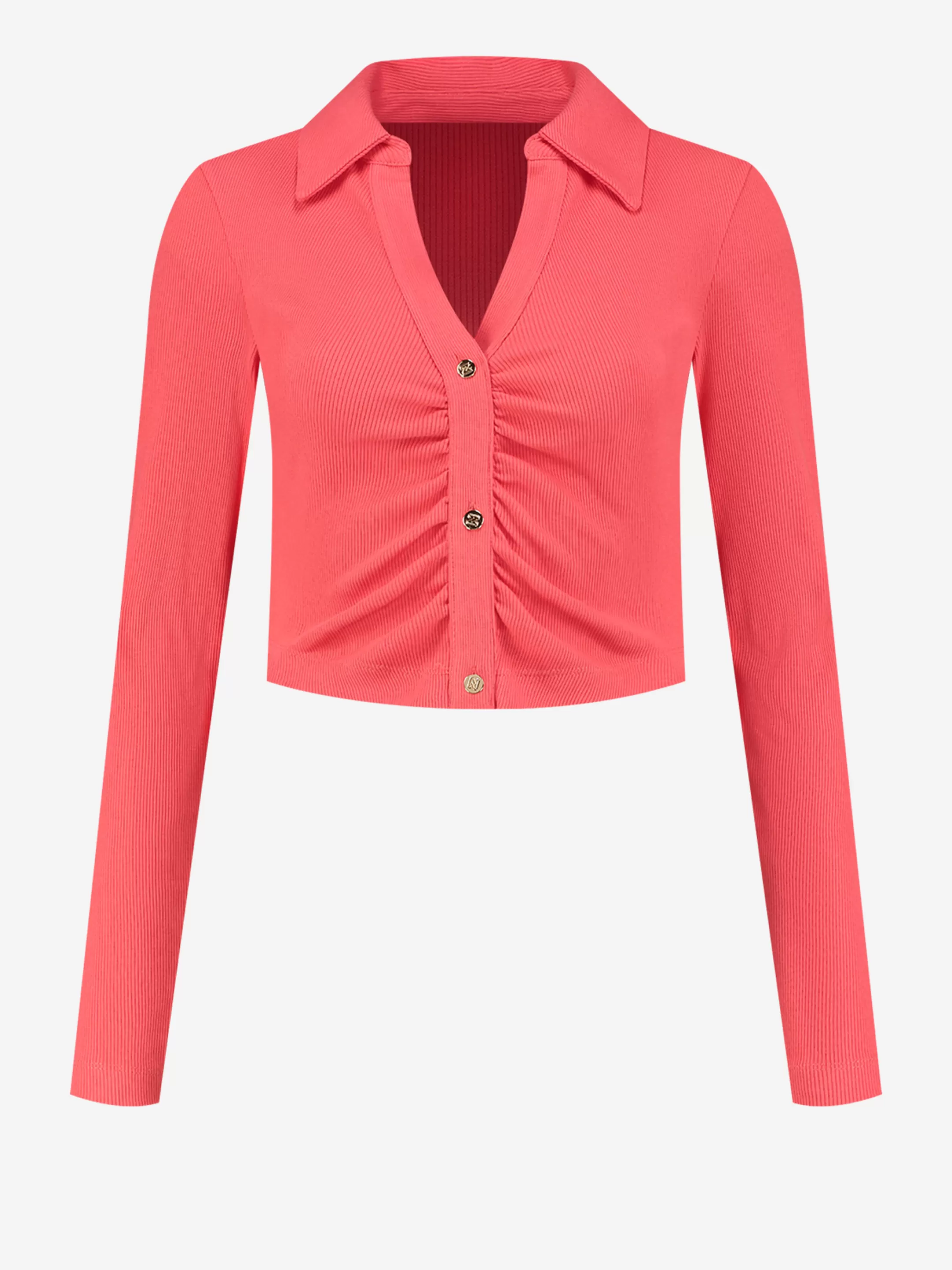 Cheap Rib top met col Tops