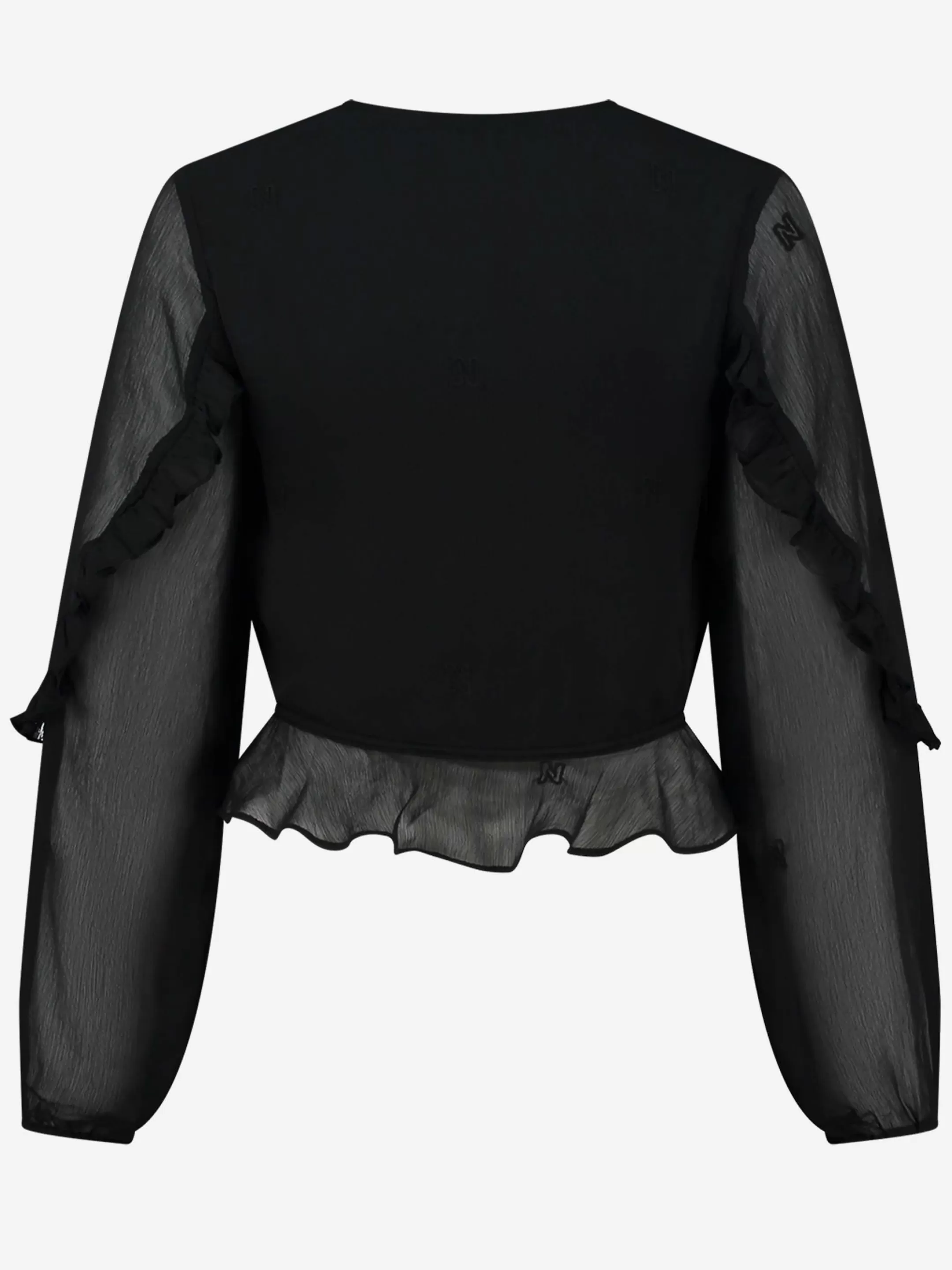 Sale SEMITRANSPARANTE BLOUSE MET RUCHES Blouses | Sets